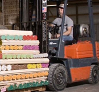 forklift with dowels